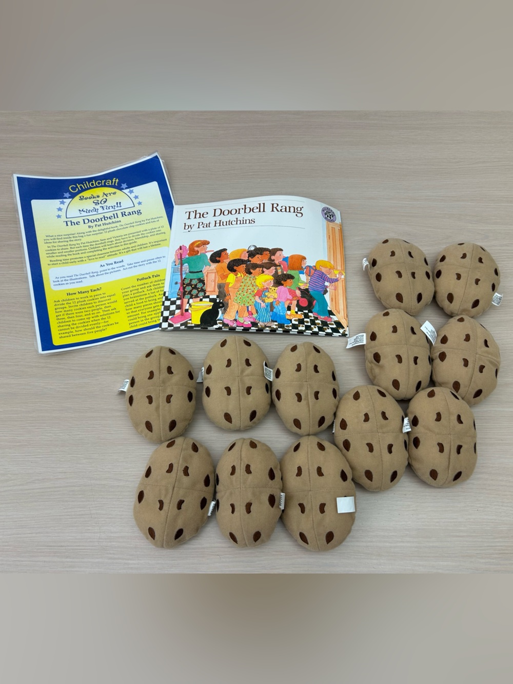 'The Doorbell Rang' felt cookie props, read aloud book, & activity set